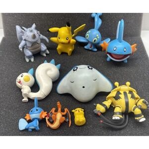 Lot of 10 Vintage 2007 JAKKS Pacific Pokémon Figures Pachirisu Mudkip Nidoking